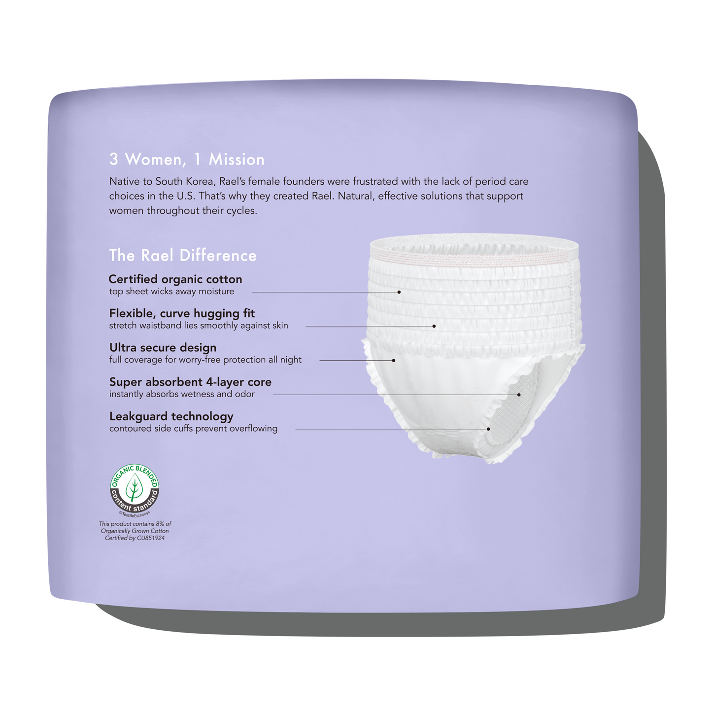 Rael Organic Cotton Disposable Period Underwear: L/XL