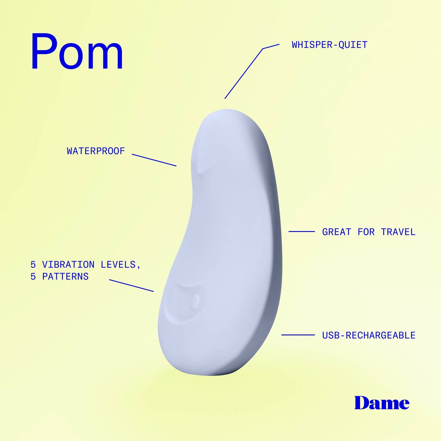 Pom Vibrator - Ice | Flexible Palm Clitoral Massager: Plum
