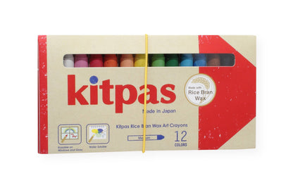 Kitpas Rice Bran Wax Art Crayons 12 Colors
