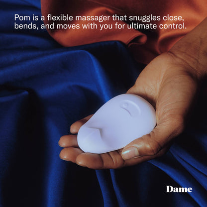 Pom Vibrator - Ice | Flexible Palm Clitoral Massager: Plum