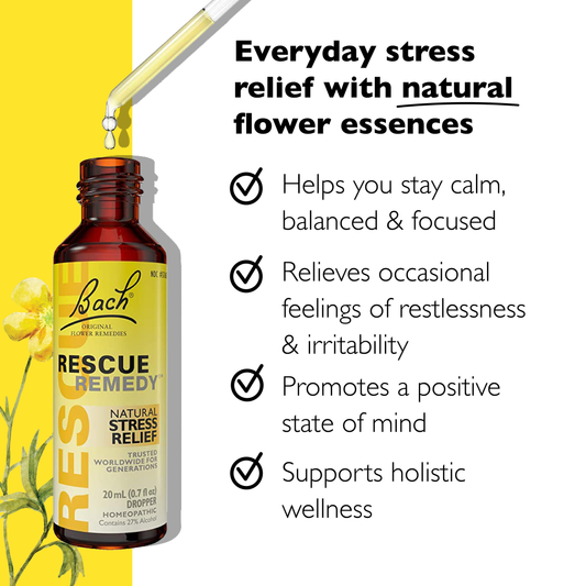 Bach Rescue Remedy Natural Stress Relief Dropper: 10mL