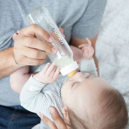 Set of Two Natursutten Glass Baby Bottles (S,L): 3.7oz