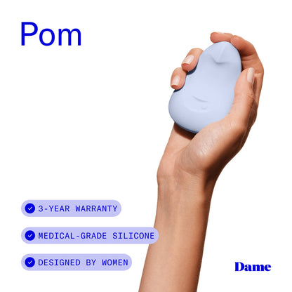Pom Vibrator - Ice | Flexible Palm Clitoral Massager: Plum