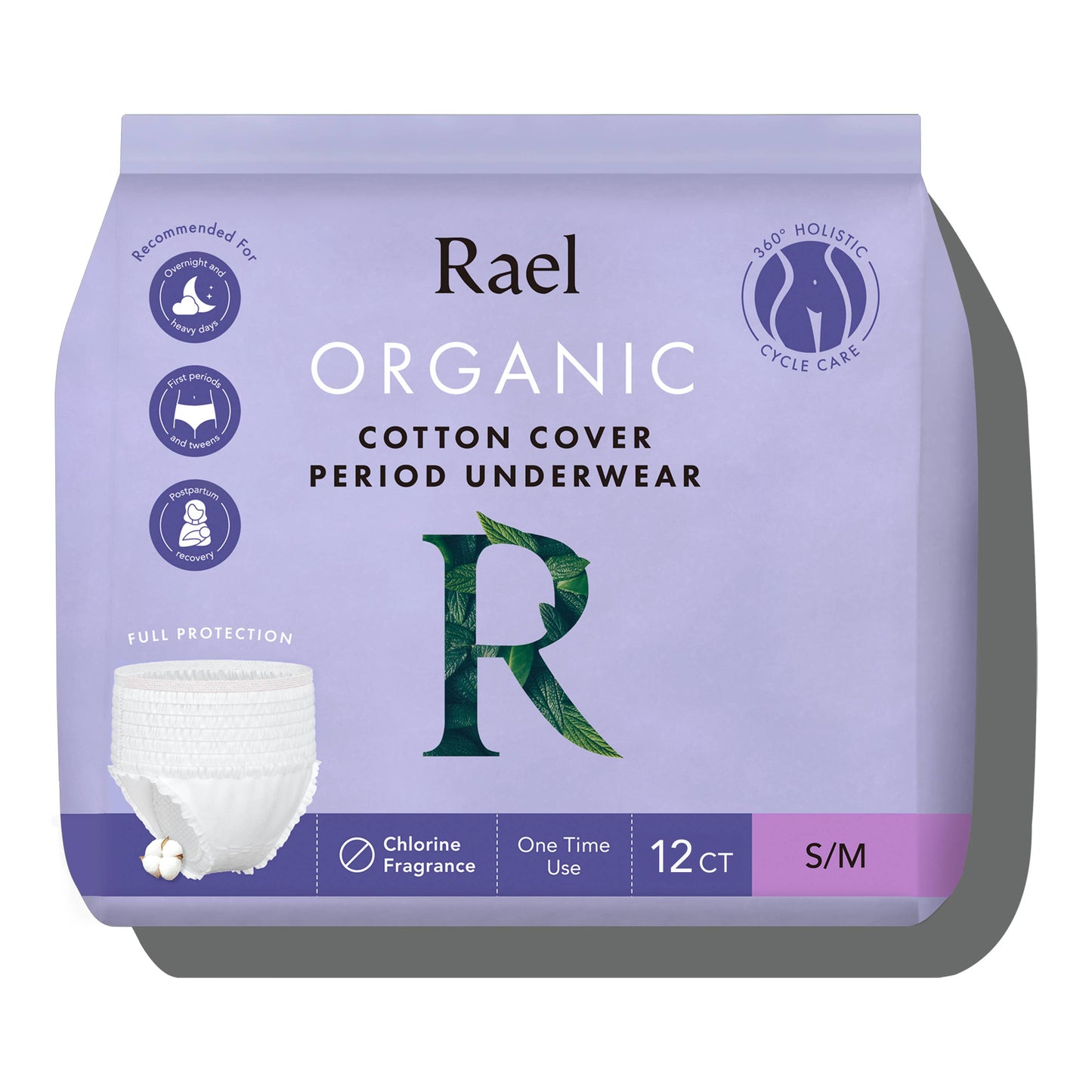 Rael Organic Cotton Disposable Period Underwear: S/M